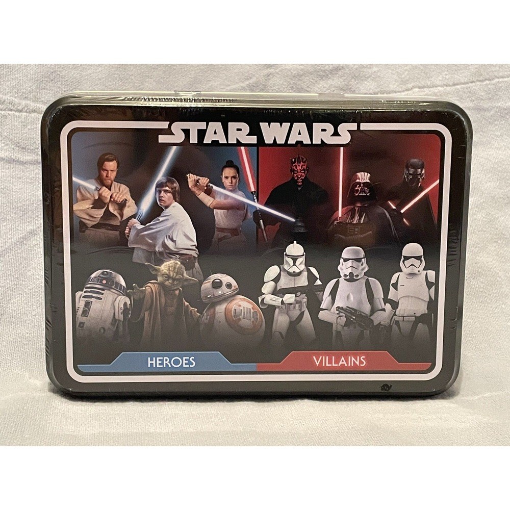 NEW Star Wars Heroes & Villains Playing Card Decks Set in Collectors Tin